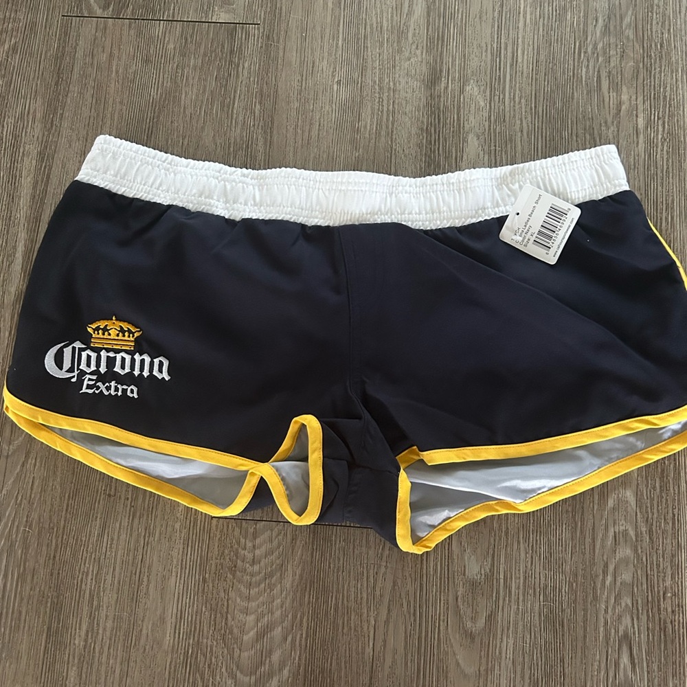 New Corona Beer Women's Beach Shorts Black Yellow XL